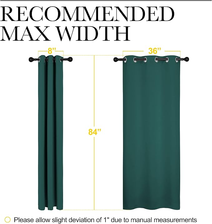 NICETOWN Christmas Thermal Insulated Solid Grommet Blackout Curtains/Drape for Living Room (Hunter Green, 1 Pair, 42 by 84-Inch)