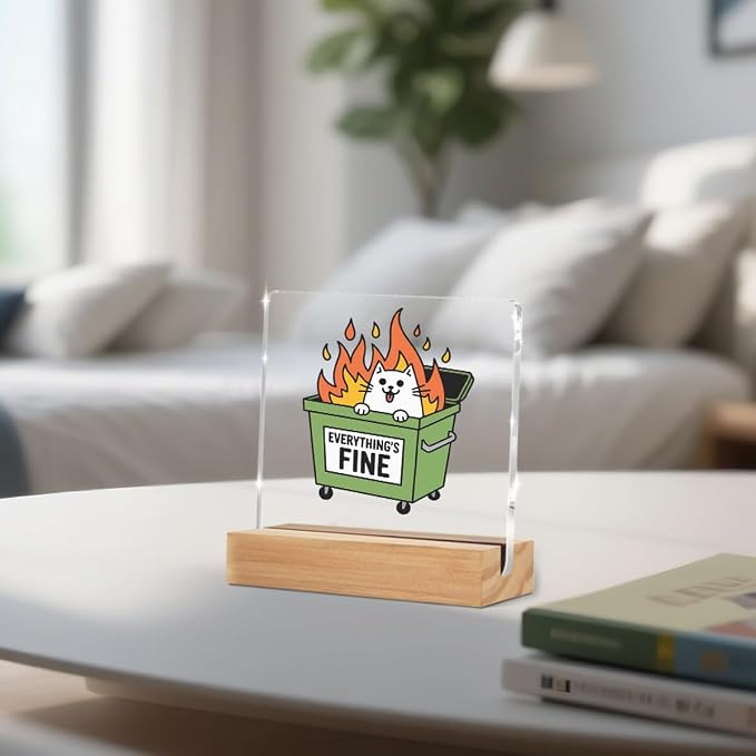 Birthday Gifts for Women Desk Rates Sign Gag Gift Acrylic With Wooden Stand | Funny Gifts for Coworker Employee Men Boss, Funny Office Sign Tabletop Decor Desk Accessories 4x4 Inch