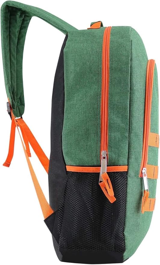 6-Pack 19” Sport Backpacks with 50 Piece School Supplies Kits - Pens, Pencils, Crayons – Bulk Bundle for Elementary, Middle, and High School Students, 6 Assorted Styles