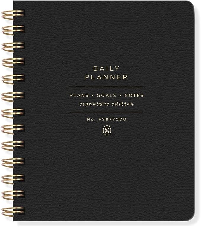 Fringe Stdio Non-Dated Daily Planner, 160 pages, twing ring spiral binding, SE STANDARD BLACK (877003)