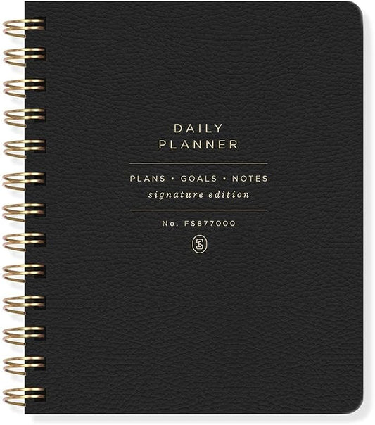Fringe Stdio Non-Dated Daily Planner, 160 pages, twing ring spiral binding, SE STANDARD BLACK (877003)