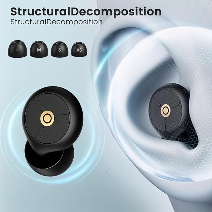 Noise Cancelling Ear Plugs for Sleeping, Travel & Work - 50dB Reusable Silicone Earplugs with 8 Soft Ear Tips, Snore Stopper & Portable Case - Airplane Essentials, Concerts, Focus(Black)