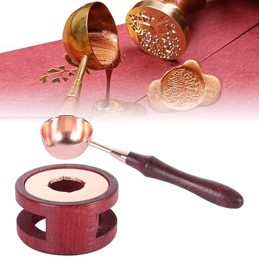 Wax Seal Warmer Melting Pot Wax Sealer Melting Furnace with Melting Spoon for Sealing Stamp Letter Envelope