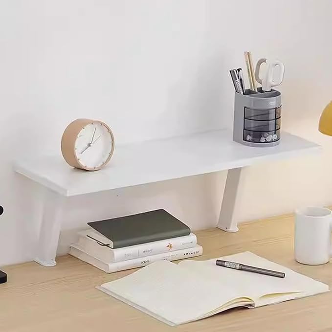 VXHCS Clamp On Desk Organizer Shelf, Desktop Extender Storage Organizer Portable No Drill Required Adjustable Floating Desks Shelf for Home Office Dorm Workstation and Study Space (31.5"x7.9")