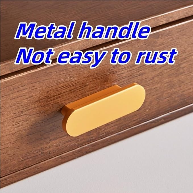 Desktop Storage Cabinet, Wooden Drawer Box, Countertop Storage Box, Organizer with Metal Handle, Multifunctional Storage Drawer for Bedroom, Living Room(Brown)