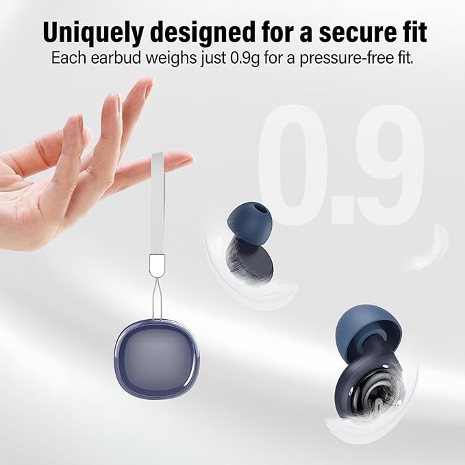 Ear Plugs for Sleeping Noise Cancelling, EarPlugs for Noise Reduction 35dB with 6 Ear Tips, Reusable Noise Cancelling Ear Plugs, Silicone Hearing Protection Earplugs for Snoring/Study, Deep Blue