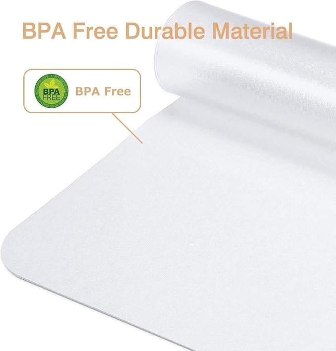 NATRKE Clear Desk Mat Pad, 27.6"x15.7" Large Transparent Computer Desk Mat Plastic Desktop Protector, PVC Writing Pad with Round Edge, Waterproof Wipeable Non-Slip Table Protector for Home Office