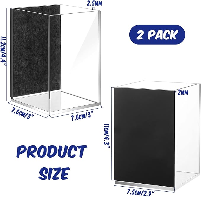 2 Pack Back to School Magnetic Pencil Holder, Non-slip Acrylic Magnetic Dry Erase Marker Holder, Clear Makeup Brush Cups, Pen Marker Organizer for Whiteboard Refrigerator Office Classroom