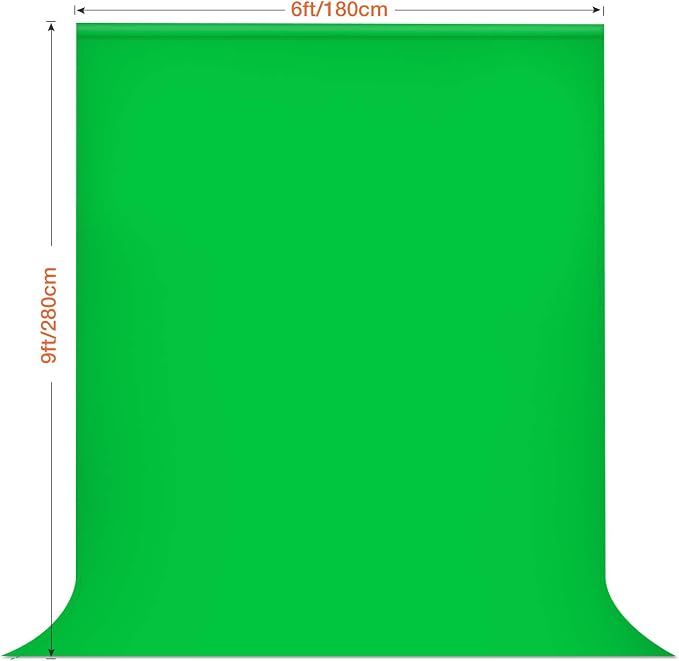 Yesker 8.5x10ft Green Screen Backdrop Kit with Stand Photography Greenscreen Background Support System with 6x9ft Muslin Chromakey Backdrop and Clamp for Photo Video Studio Portrait Product Shooting