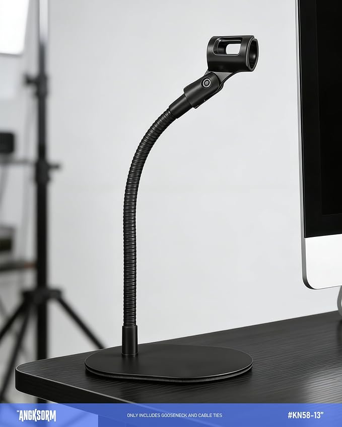24-INCH Heavy-Duty Microphone Flexible Gooseneck Hose Arm - Mic Stand Mount Extension Tubes with Universal 5/8-27" Thread
