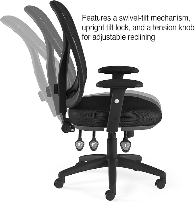 STAPLES Ergonomic Task Chair, Mesh, Black, 2-Pack
