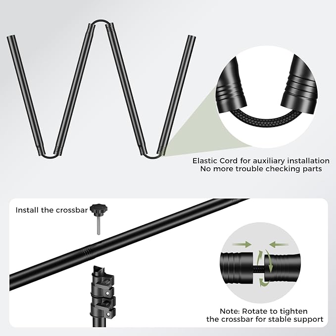 EMART Green Screen Backdrop Kit with Reverse Folding Base, 5x6.5ft Photo Greenscreen Background with Portable T-Shape Stand and 6 Clamps for Photography, Photoshoot, Studio Video Recording, Streaming