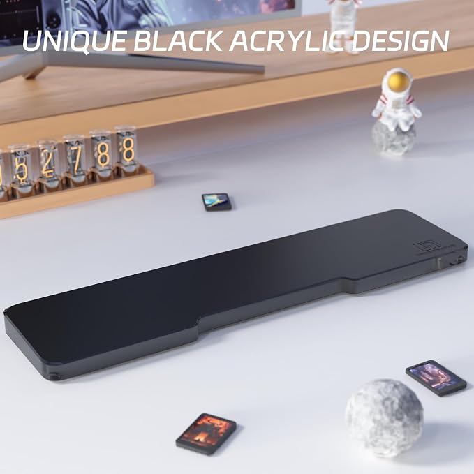 Acrylic Keyboard Wrist Rest - Compact 60% Keyboard- Mechanical Keyboards Ergonomic Palm Rest for Computer Keyboard,Anti-Slip Base,Wrist Pad for Laptop,Office & Home-Easy Typing (Black)