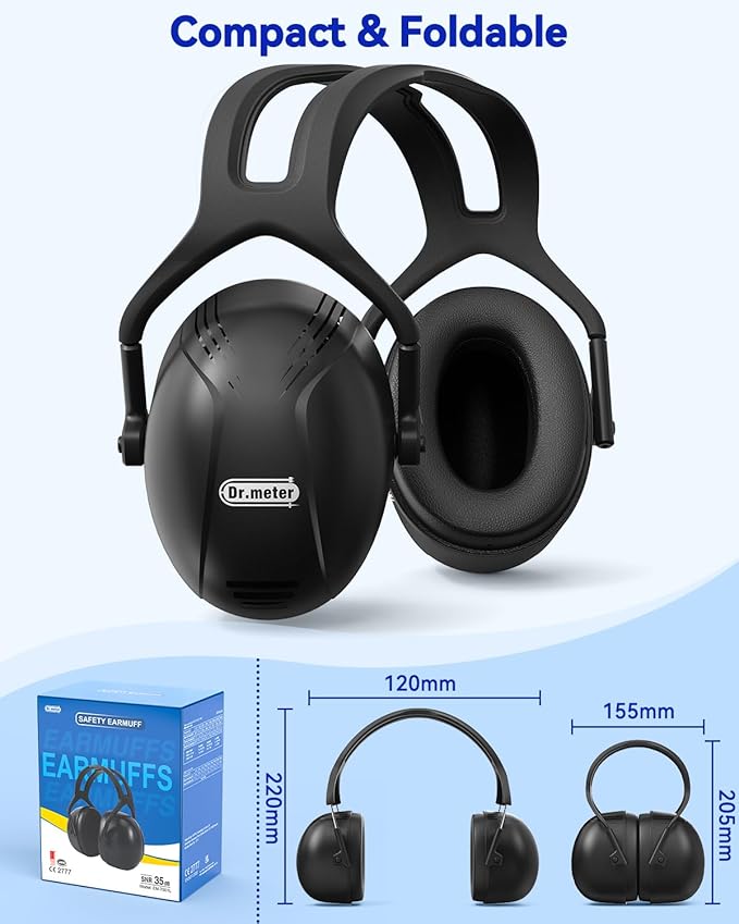 Ear Protection Earmuffs for Gun Range, 2 PACK SNR 35dB Hearing Protection Ear Muffs Noise Cancelling Headphones For Adult, Protective Ear Muff for Range Mowing Wood Work Monster Jam