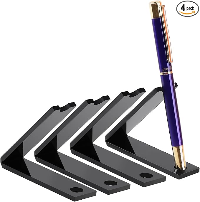 4 Pieces Acrylic Pen Holder Display Stand Black Makeup Brush Rack Organizer Black Pen Stand Paintbrush Drying Rack for Home School Office or Store Use