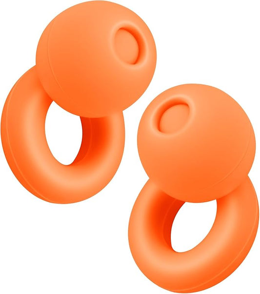 Lonyanl，Ear Plugs for Sleeping Noise Cancelling，Reusable, Improve Rest, Washable, Silicone, Travel, Focus on Learning & Enhance deep Sleep Duration (Orange, One Size)