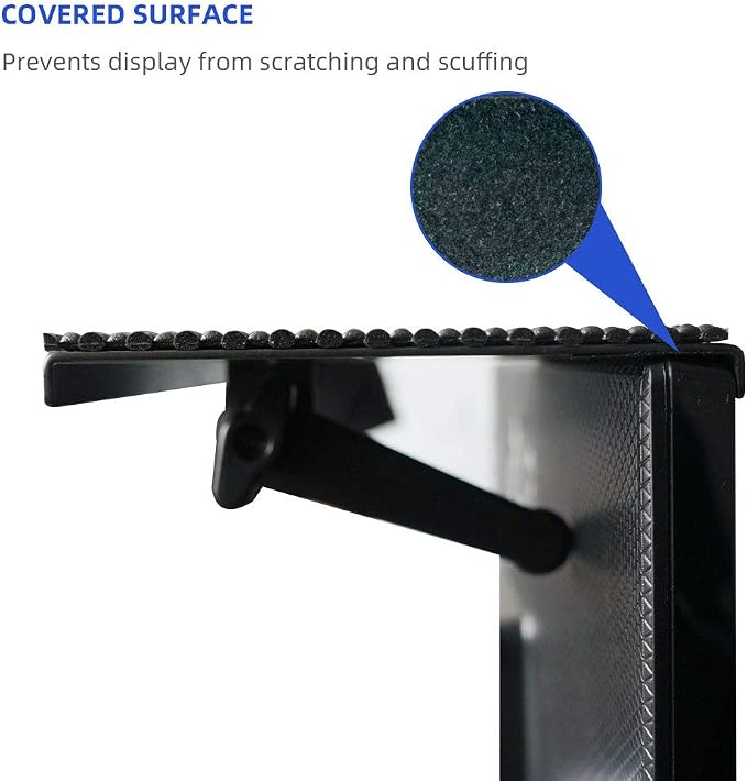 YOKEPO TV Top Shelf Mounting Bracket 8 Inch Flat Panel Mount Adjustable Mount on Monitors to Hold Cable Boxes, Apple TV, Camera, Streaming Devices, Media Boxes, Game Console and Home Decor, Black