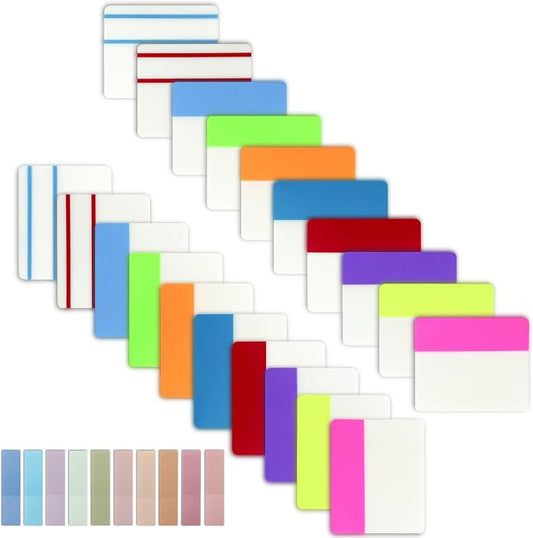 2 Inch Sticky Index Tabs, 600Pcs Writable and Repositionable File Tabs Flags Colored Page Markers Labels for Books, Binders, Classify Files and Books, Reading Notes (21 Set)