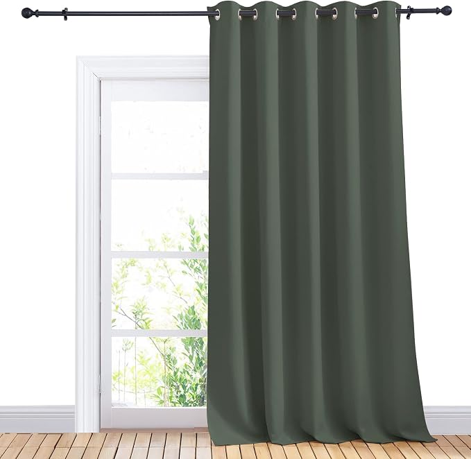 NICETOWN Window Blackout Curtain Panel for Living Room, Dark Mallard, 1 Panel, 70 x 95 inch, Thermal Insulated Blackout Drape/Drapery for Loft, Guestroom