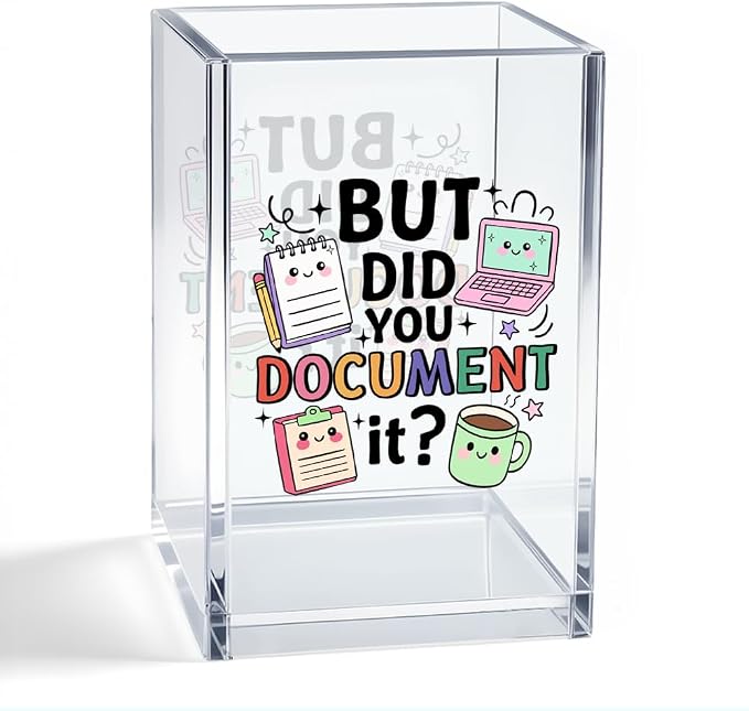 But Did You Document It Acrylic Organizer Pencil Pen Holder, HR Humor Office Desk Accessories Holder, Funny Office Decor Gifts for Women Human Resources Accountant Programmer Graphic Coworker