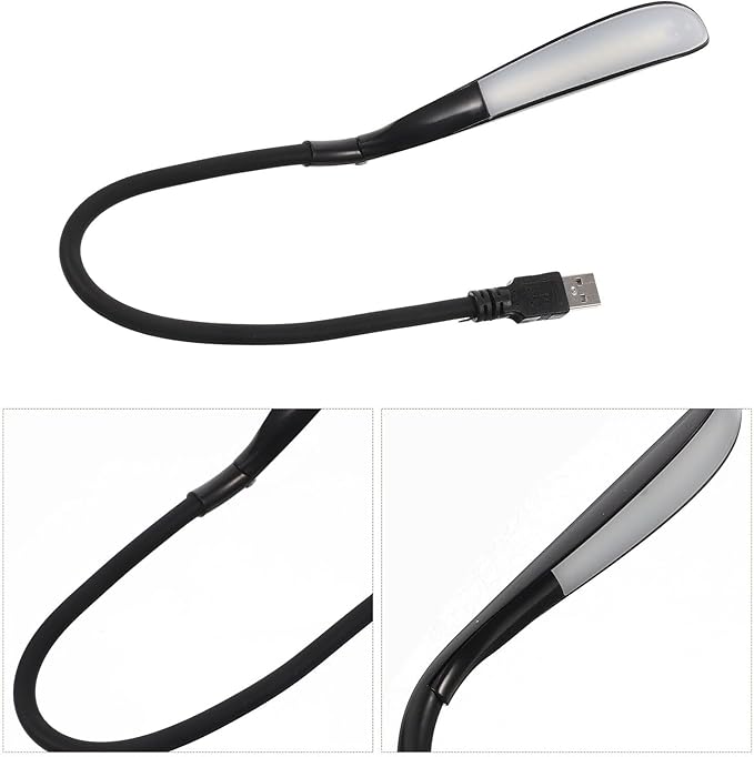 USB Reading Lamp Portable Eye-Care Night Light with Flexible Gooseneck Dimming USB Desk Lamp for Bedroom Dorm Office Plastic Study Light