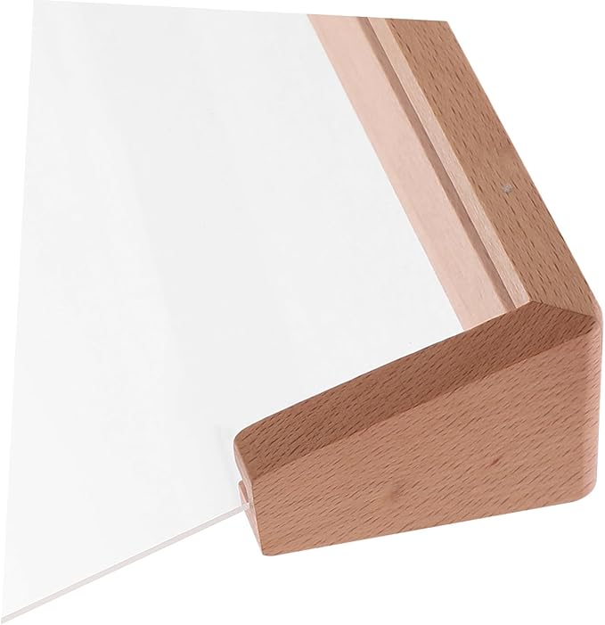 DOITOOL 1 Set Wooden Desk Calendar Base Sturdy Flip Calendar Support for Desktop Elegant and Functional Quick Setup for Office Decor Beechwood with Acrylic and Metal Circles