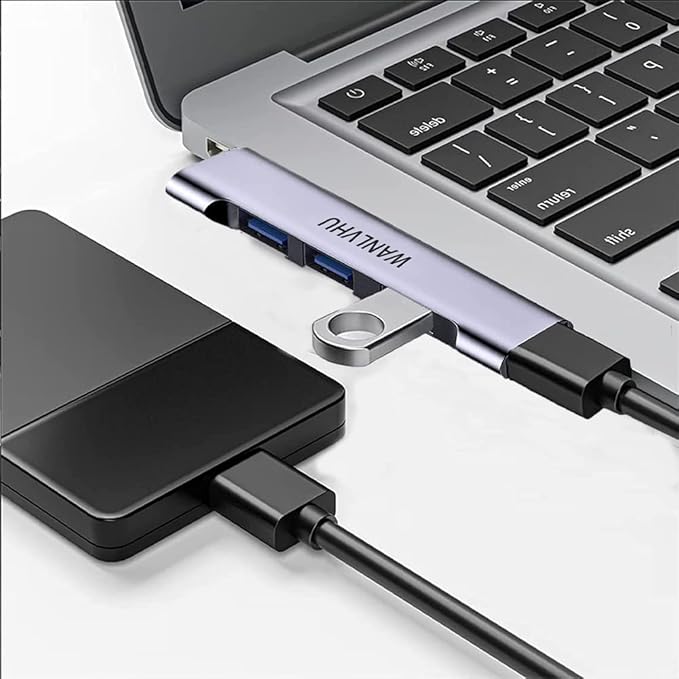 USB Hub for Laptop 4-Port, Portable USB 3.0 Hub USB Splitter, USB Multiport Adapter Expander for MacBook Air/Pro, Laptop, PC, Keyboard, Flash Drive, Mobile HDD (USB Hub for Left)