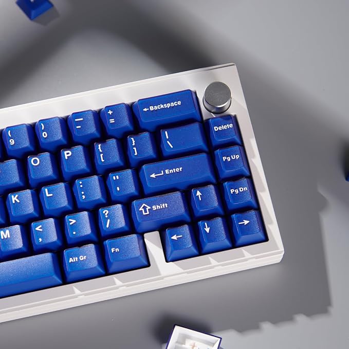 Sumgsn 114 Keys Blue Jelly Keycaps Cherry Profile Doubleshot Translucent Keycaps Set Fit for 60% 65% 75% Mechanical Keyboard Cherry Mx Switches