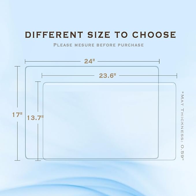 Clear Desk Mat, 23.6 x 13.7 in, Desk Protector for Writing & Working, Anti-Water & Heat Resistant, for Home & Office