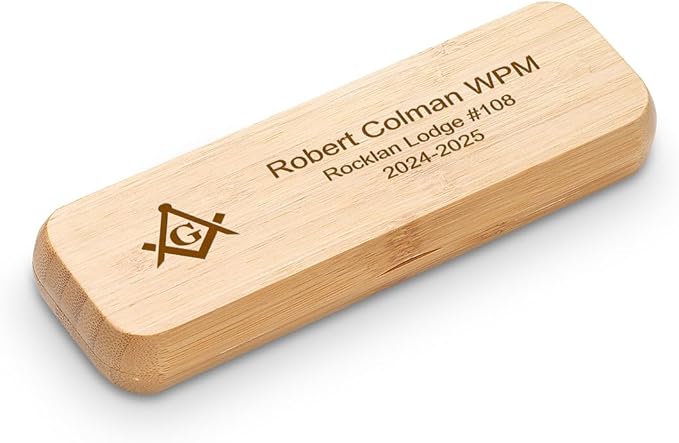 Executive Gift Shoppe | Masonic Theme Laser Engraved Bamboo Pen and Box Set