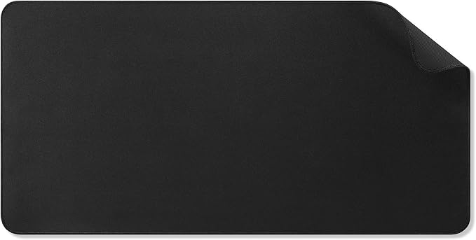 Anti-Slip Fabric Desk Pad, 31.5” x 15.7”, Black, Large Desk Mat for Keyboard/Mouse, Non-Skid Base