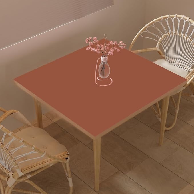 Faux Leather Table Cover,1.8mm Thick,40x40 Inch Table Protector,Table Protector for Dining Room Table,Dining Table Cover,Table Cover Protector.(Brown+Gray,40x40)