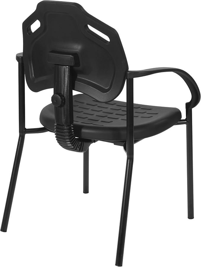 Office Star KH Series Ergonomic Self-Skinned Urethane Adjustable Vocational Commercial Chair, Guest Chair with Arms