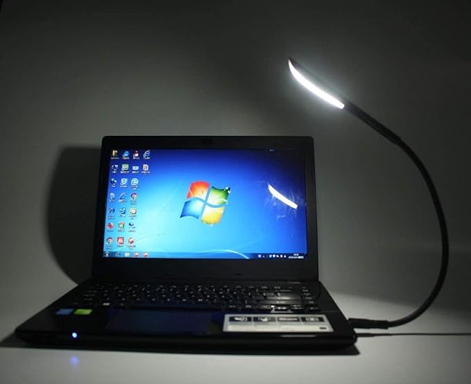 Dimmable USB Lamp, Flexible Keyboard Light, Mini USB Light for Laptop (14-LED-Bead, 3-Level Adjustable Brightness, On/Off Touch Switch, Black)