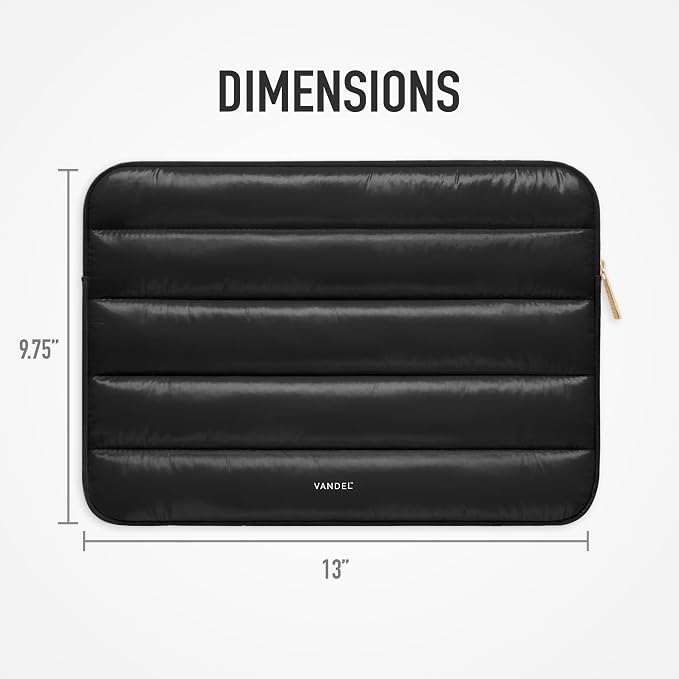 Vandel - The Original Puffy Laptop Sleeve 13-14 Inch. Black Laptop Sleeve for Women. Carrying Case Cover MacBook Pro 14 in, MacBook Air 13 Inch, iPad Pro 12.9, Dell, Asus, HP