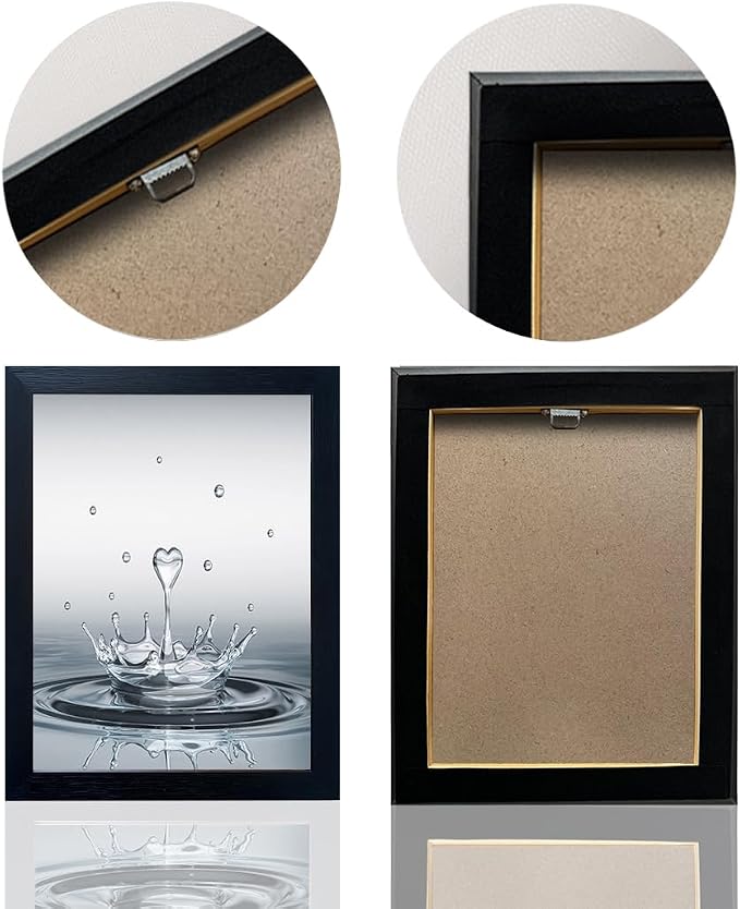 Framed Bathroom Wall Art Heart Water Drop Splash Canvas Print Artwork Bathroom Pictures Wall Decor Modern Painting for Home Office Decoration