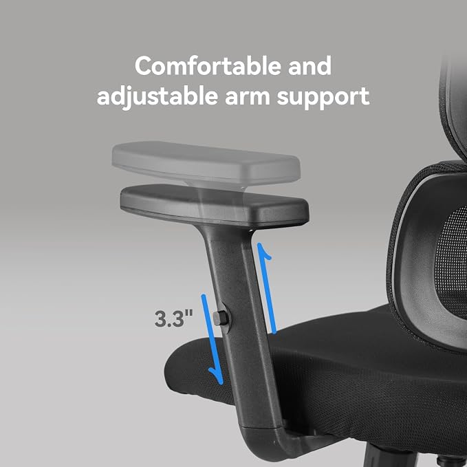 SIHOO M56C Ergonomic Office Chair, Desk Chair with Armrests, Computer Chair with Dual Back Design and Adaptive Dynamic Lumbar Support, 2 Packs, Dark Black