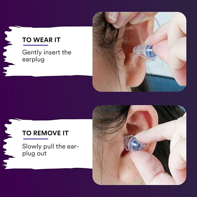 High Fidelity Concert Ear Plugs (2 Pairs) – 24 dB Professional Noise Reduction for Musicians & Raves – Crystal Clear Sound Reusable Silicone Earplugs with Aluminum Carry Case – Blue