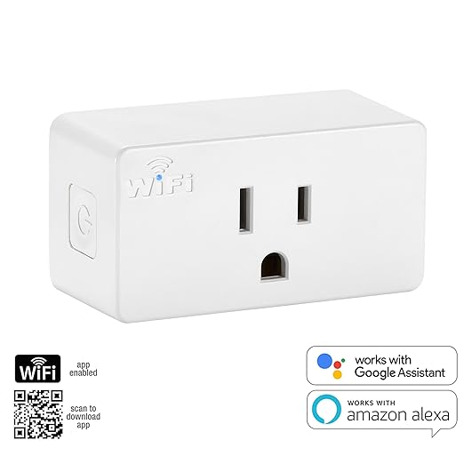 Smart WiFi Outlet Adapter, Smart Plug Works with Google Home/Alexa, App Control, Timer & Countdown Functions 2.4 GHz WiFi, 2-Pack, by Maxxima