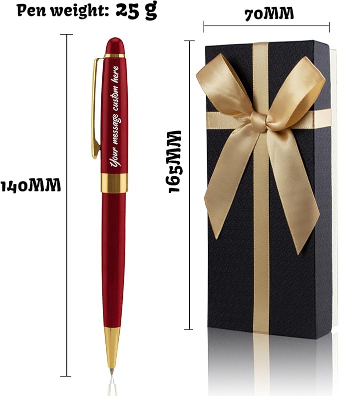 Yastar Personalized Gift Pens - Executive Writing Pen with 6 Black Ink Refills Engraved with Your different Messages Names on the Pens Gift Set for Man/Women/Writers/Collection/Journalist 3 pens/set