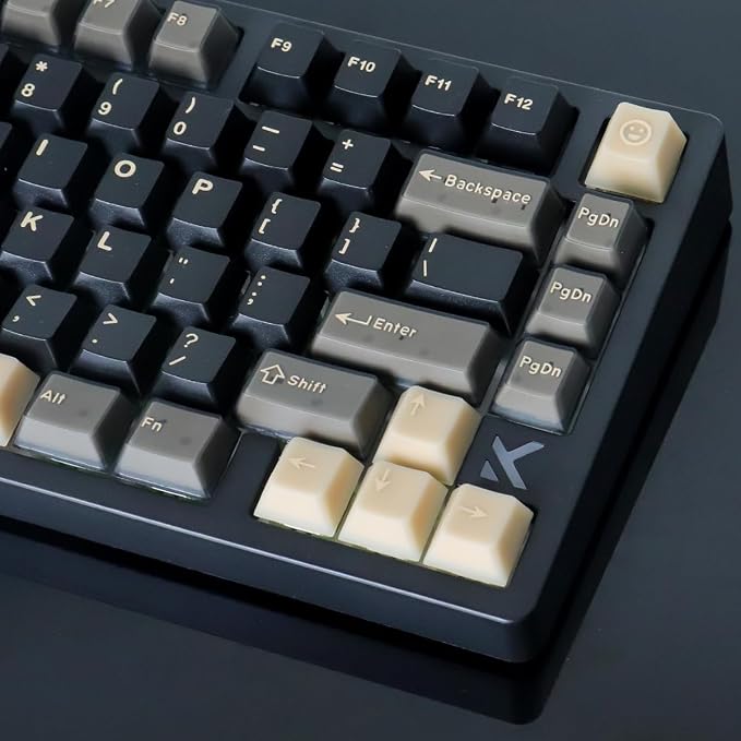 Tsungup Black Translucent Custom Keycaps,163 Keys Double Shot PBT Keycaps,Cherry Profile Key Caps Keyboard Keycap Set for Cherry MX Switches Mechanical Keyboard(Black)