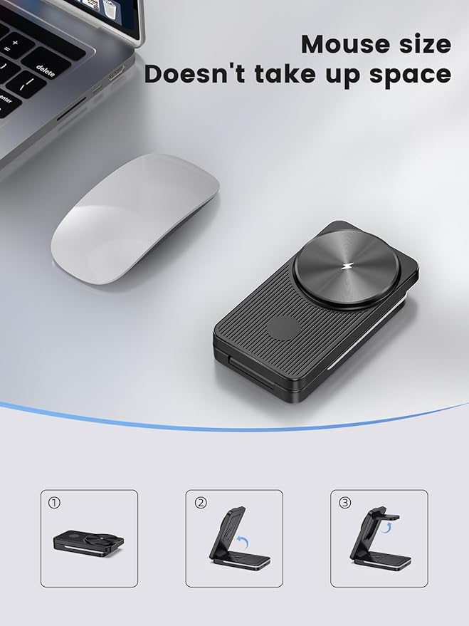 Wireless Charger for Samsung, 3 in 1 Charging Station for Samsung - Magnetic Android Charging Station for Galaxy S26 Ultra, Z Fold/Flip & Buds4 Pro - Nightstand Organizer & Bedside Charger for Travel
