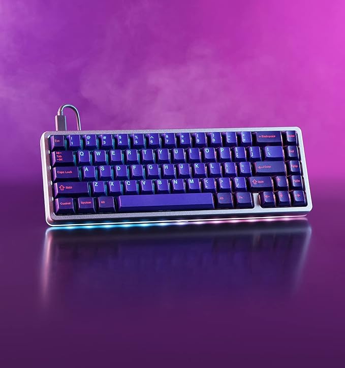 Drop + MiTo GMK Laser Custom Mechanical Keyboard Keycap Set - 129-keys, Doubleshot, Cherry Profile, for 60%, TKL, 1800 Layouts, etc. (Cyberdeck)