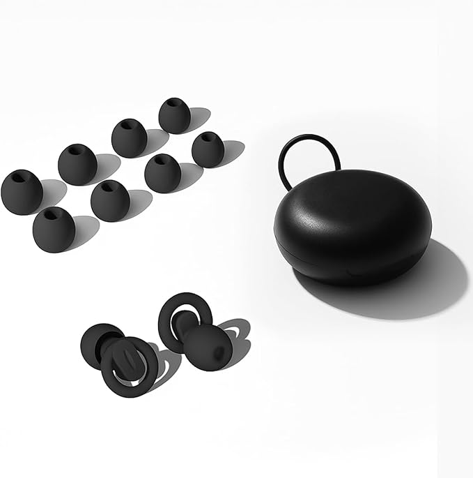 High-Fidelity Noise Reduction Earplugs – 27 dB NRR Reusable Silicone Ear Plugs for Sleeping, Travel, Concerts, Work & Study – Comfortable Hypoallergenic Ear Protection with Carry Case