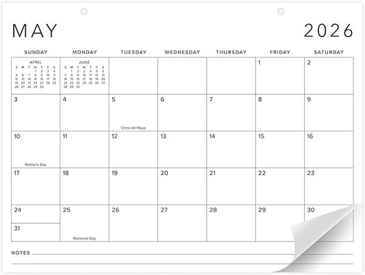 Aesthetic 2026 Desk Calendar 16" x 12" - Runs From January 2026 Until July 2027 - Large Minimalistic Office Desktop/Wall Calendar Pad for Easy Organizing