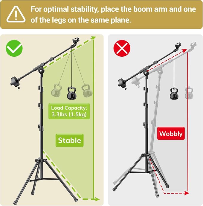 TONOR Microphone Stand with Tablet Holder, Tripod Boom Arm for Floor, Adjustable Height and Angle, Stand with Carrying Bag, Pad Clamp, Max 190 cm/74.8inch, High Compatibility, Cup Tray, T35+
