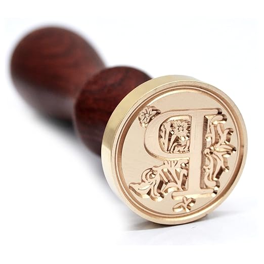 Medieval Initial Alphabet Wax Seal Stamp, Brass Head Wooden Handle, for Thanksgiving Card/Envelope/Gift Wrap/Wedding Engagement Party Invitation - Letter P