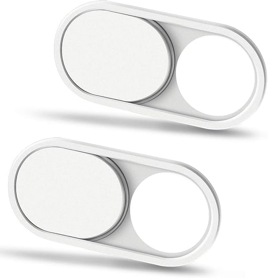 CloudValley Webcam Cover Slide, 0.023 Inch White, Web Camera Cover for MacBook Pro, MacBook air, Laptop, iMac, Desktop, PC, iPad, iPhone 8/7/6 Plus, Privacy Protection, Ultra-Thin[2 Packs]