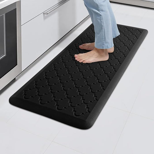 4/5 Inch Thick Anti-Fatigue Kitchen Mat Water Resistant Non-Slip Kitchen Floor Mat Ergonomic Comfort Standing Mat for Home Kitchen Office Laundry 17.3"x 39" Black