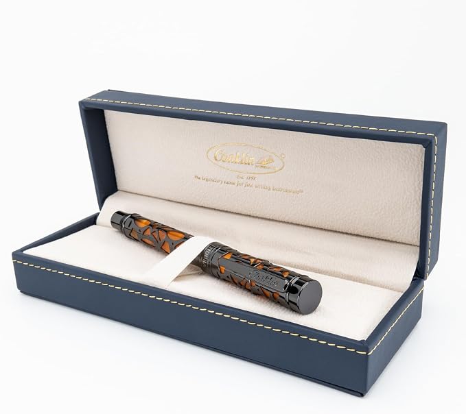 Conklin Endura Deco Crest Rollerball Pen in Orange with Rose Gold Accents – Refillable Rollerball Writing Instrument by Conklin Pen Company